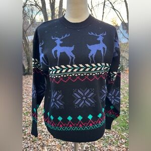 CB SPORTS Olympian Ladies M Vintage 1987 Fair Isle Pattern Multicolor Snow